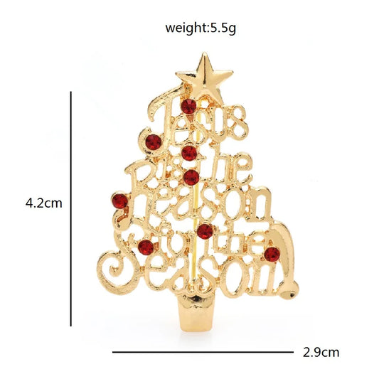 Broche Kerst | Metalen kerstboom broche voor feestelijke outfits
