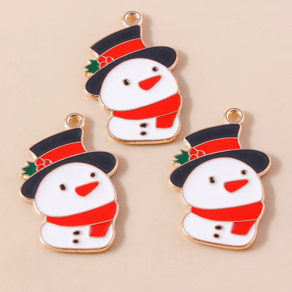 Kersthanger voor ketting of armband sneeuwpop emaille bedels 20 stuks