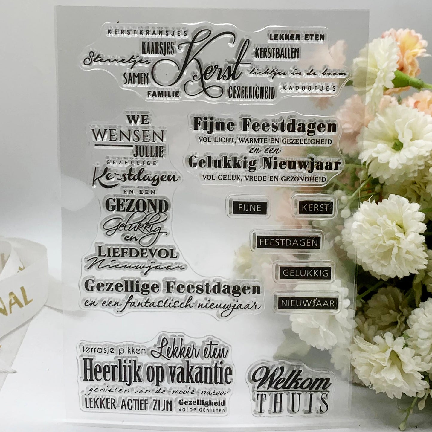 Stempel transparante siliconen rubberen sheet - Nederlandse Woorden & Patronen