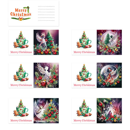 Diamond Painting Kerstkaarten set – 6 stuks creatieve kerstkaarten maken - HK025