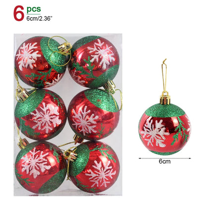 Kerstballen set rood, groen, wit en goud 6 stuks 6 cm voor kerstboomdecoratie
