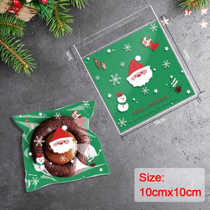 Kerst cadeauverpakking – 100 stuks zelfklevende snoep- en koekzakjes voor feestelijke traktaties