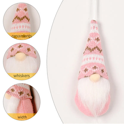 Set kersthangers – 3 schattige kerstgnomen met gebreide muts, 17 cm