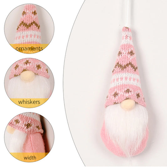 Set kersthangers – 3 schattige kerstgnomen met gebreide muts, 17 cm