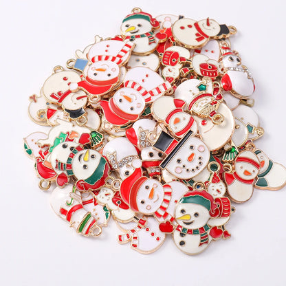Kersthanger voor ketting of armband sneeuwpop emaille bedels 20 stuks