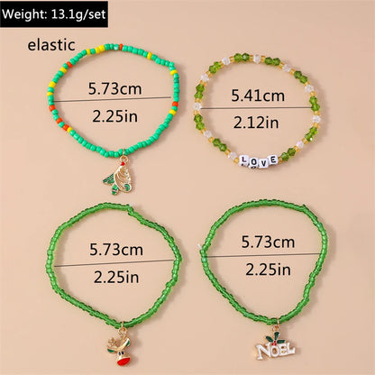 Kerst armband set met bohemian kralen en kerstbedels voor dames