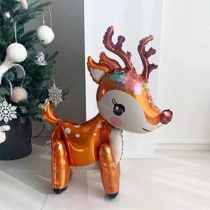 Opblaasbare kerstballonnen set met rendier, sneeuwpop en kerstboom