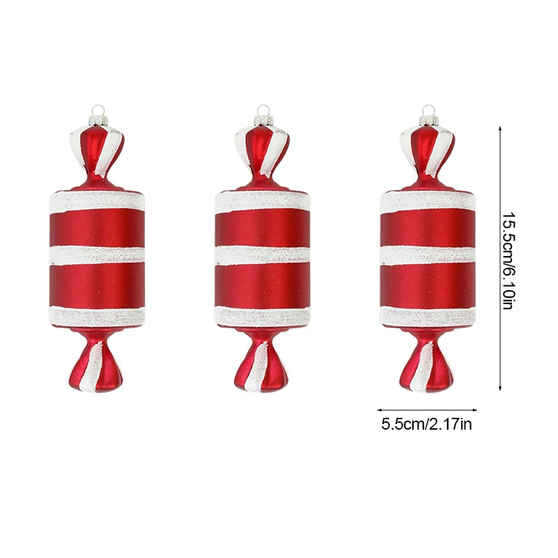 Kerstballen set – Grote Lolly & Rood-Wit Suikerstok Hangers voor Kerstboom