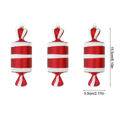 Kerstballen set – Grote Lolly & Rood-Wit Suikerstok Hangers voor Kerstboom