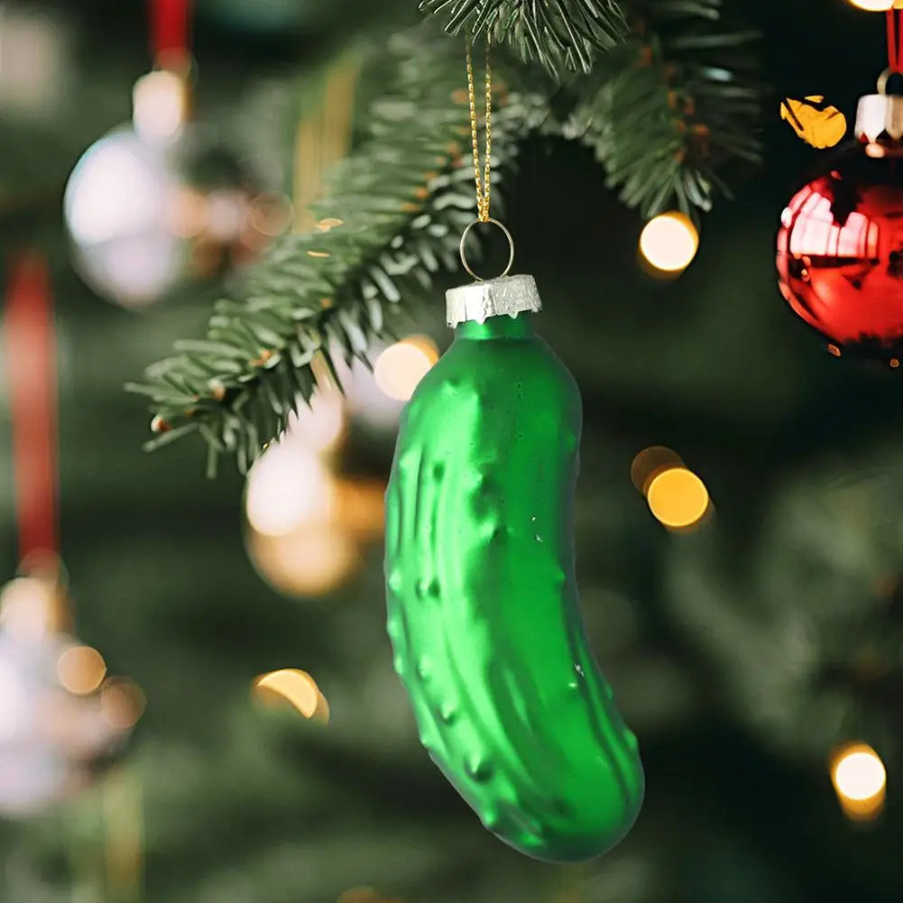 Kerst ornament voor Kerstboom – Glazen Groene Augurk als Bijzondere Traditie