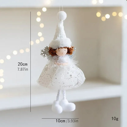 Kersthanger met Engel Meisje – Sfeervolle Mesh Dreadlocks Hanger voor in de Boom