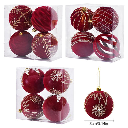 Kerstballen set rood glanzend 8cm voor feestelijke boomdecoratie