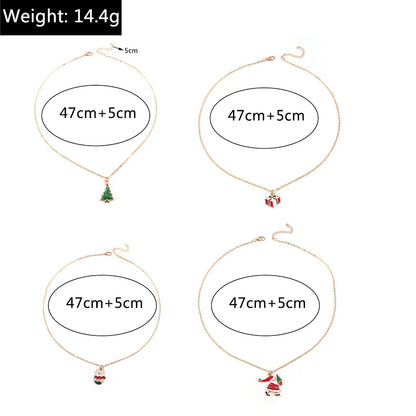 Kerst Ketting met Rendier, Belletjes en Kerstboom Hanger – Feestelijke Sieraden voor Dames