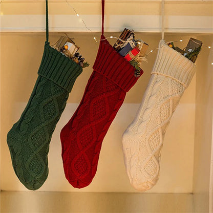 Kerst sok decoratief gebreid voor cadeaus en feestelijke sfeer 46cm