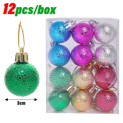 Kerstballen set mini 3CM – kleurrijke kerstdecoratie voor boom en huis