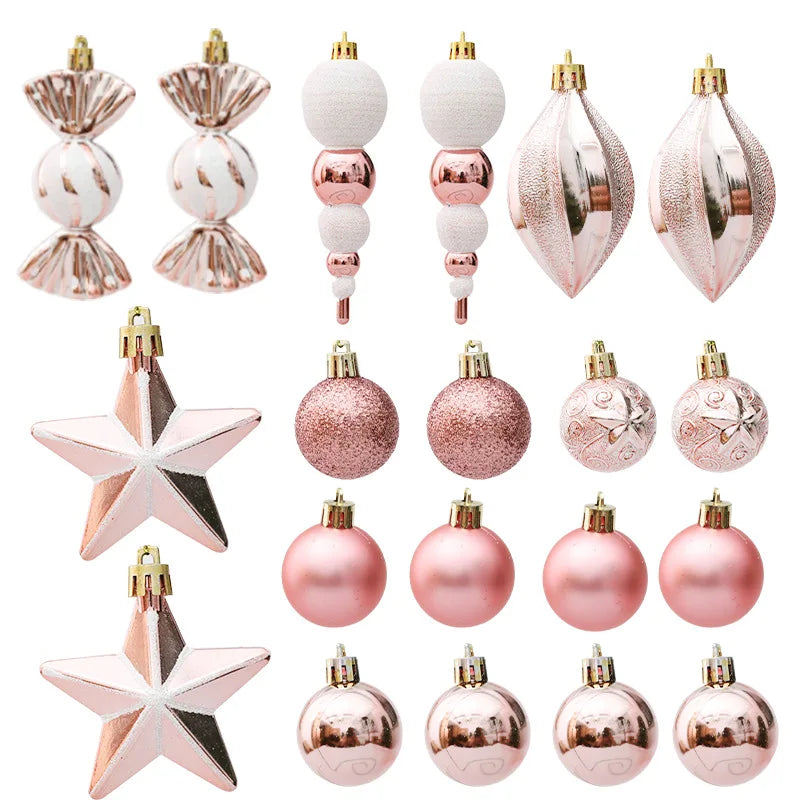 Kerstballen set 20 of 29-delig met zuurstokken, dennenappels en ornamenten