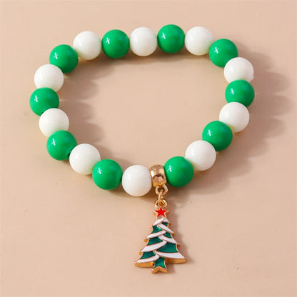 Kerst armband met kralen, rendier en kerstboom bedels voor dames