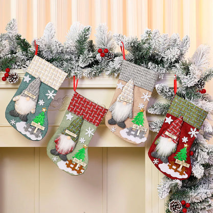 Kerstsok met Grote Capaciteit en Kerstman Pop – Sfeervolle Decoratie