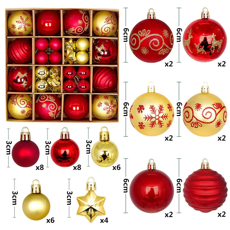 Luxe Kerstballen set met Sneeuwvlokken en Feestelijke Decoratie