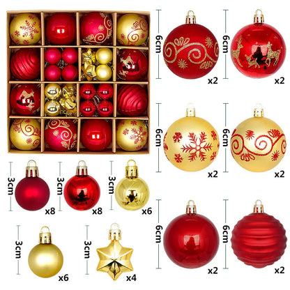 Luxe Kerstballen set met Sneeuwvlokken en Feestelijke Decoratie