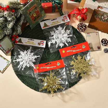 Kersthanger glitter sneeuwvlokken wit of goud – set van 1 tot 10 stuks voor boom of decoratie