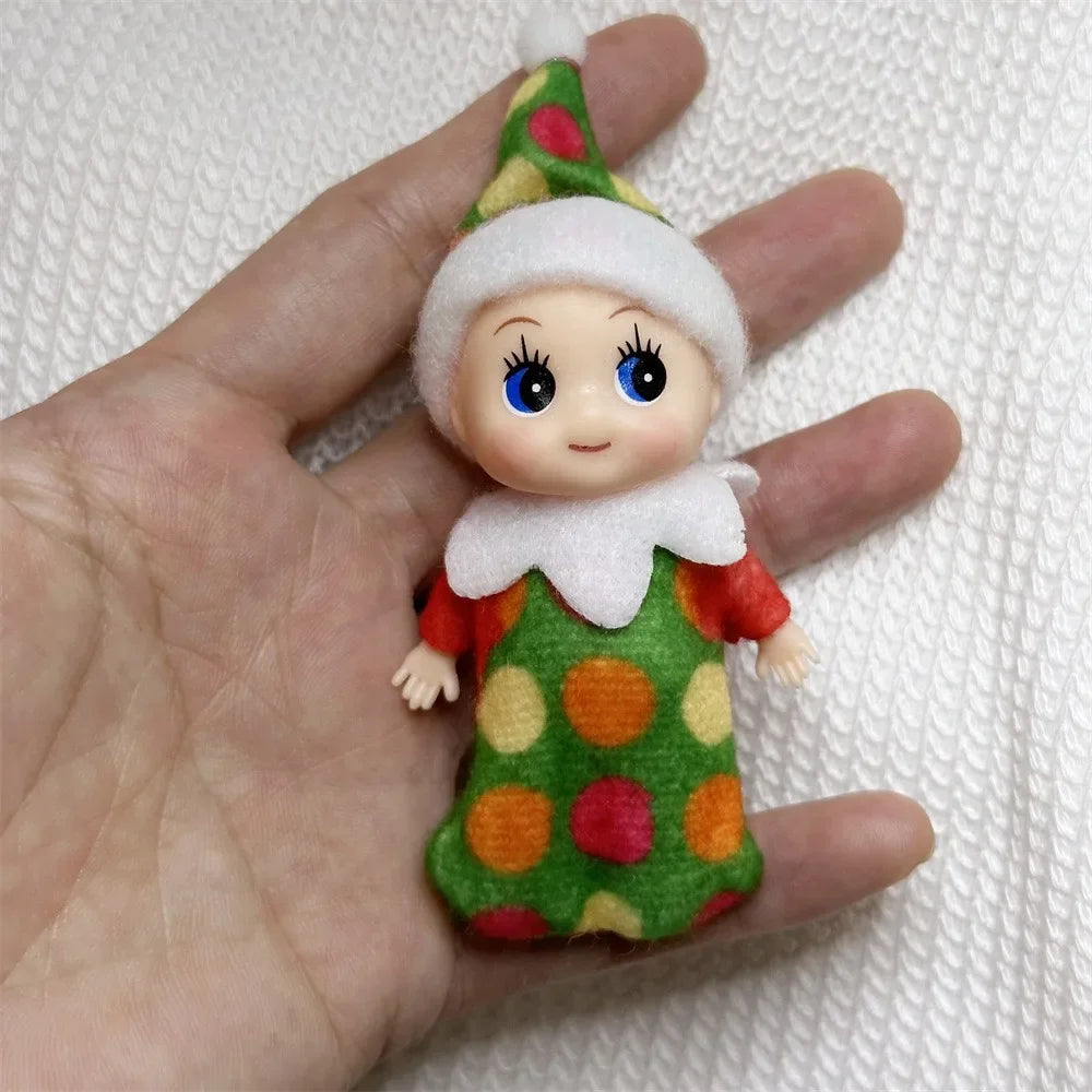 Kerst pop tweeling elf jongen en meisje – feestelijke mini decoratie