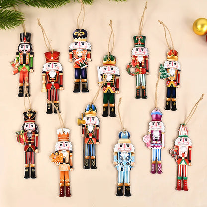 Set kersthangers houten notenkraker ornamenten voor kerstboom decoratie