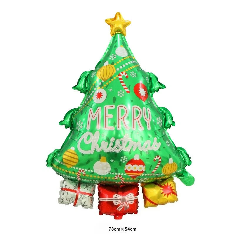 Opblaasbare kerstballonnen set met rendier, sneeuwpop en kerstboom