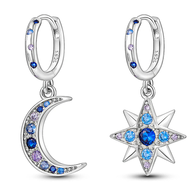 Kerst oorbellen 925 zilver sneeuwvlok met fonkelende zirkonia