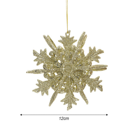 Kersthanger glitter sneeuwvlokken wit of goud – set van 1 tot 10 stuks voor boom of decoratie