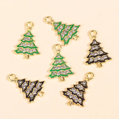 Kerst hangers zirkonia kerstboom bedels voor sieraden en cadeaus - 10 stuks