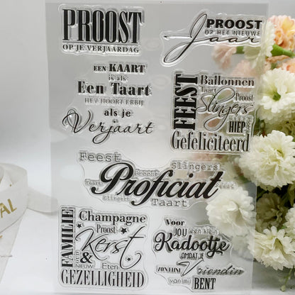 Stempels Transparante Siliconen Rubberen Blad - Nederlandse Woorden & Patronen