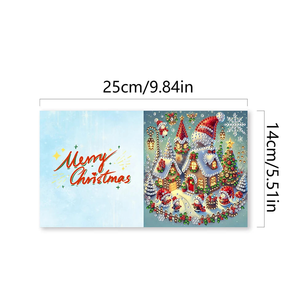 Diamond Painting Kerstkaarten 10 stuks voor Feestdagen en Speciale Gelegenheden