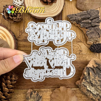 Snijmal kerst winter lagen titel – metalen snijvorm voor kaarten en scrapbooking