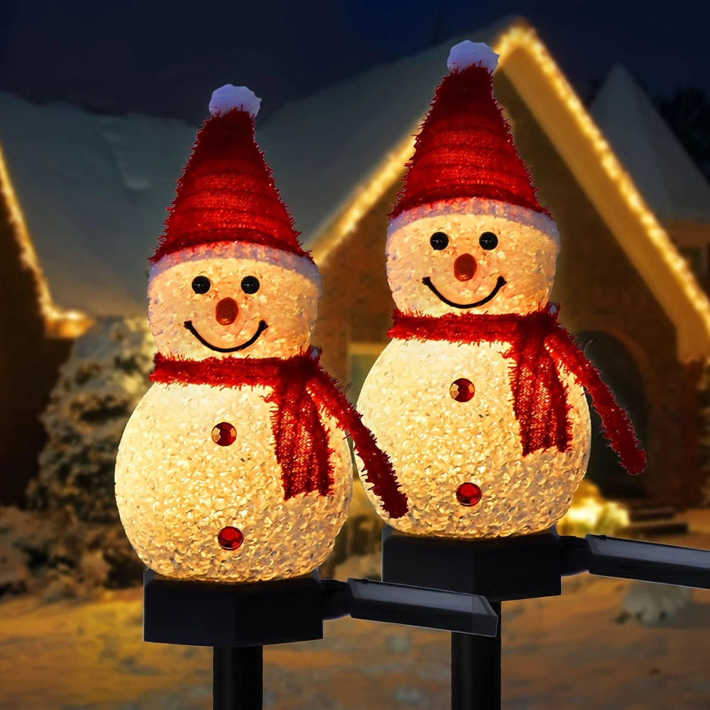 Solar Kerstverlichting Sneeuwpop – Tuinlamp op Zonne-energie IP44 Waterproof