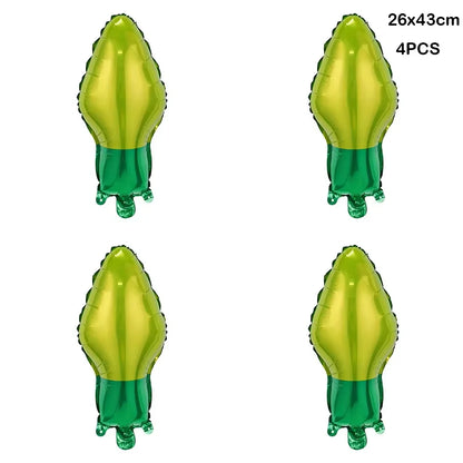 Opblaasbaar Kerst ornament snoepstok en ster decoratie in rood en groen