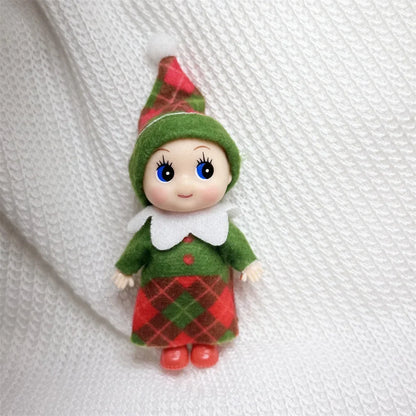 Kerst pop tweeling elf jongen en meisje – feestelijke mini decoratie