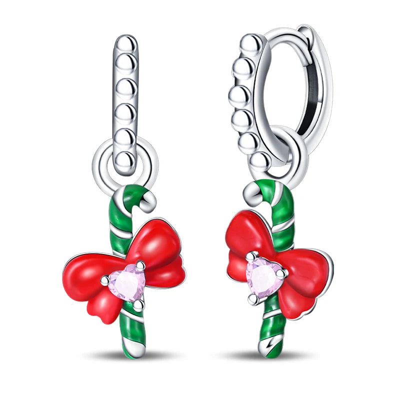 Kerst oorbellen 925 zilver sneeuwvlok met fonkelende zirkonia