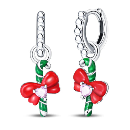 Kerst oorbellen 925 zilver sneeuwvlok met fonkelende zirkonia