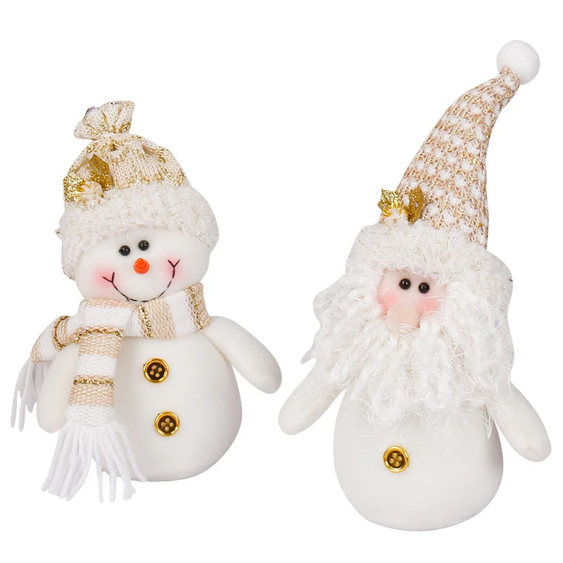 Kerst pop witte kerstman en sneeuwman pluche ornament voor boom en decoratie