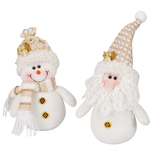 Kerst pop witte kerstman en sneeuwman pluche ornament voor boom en decoratie