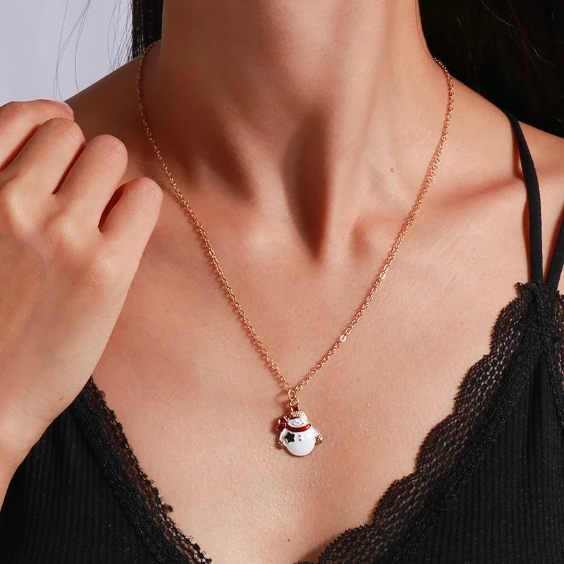 Kerst Ketting met Rendier, Belletjes en Kerstboom Hanger – Feestelijke Sieraden voor Dames