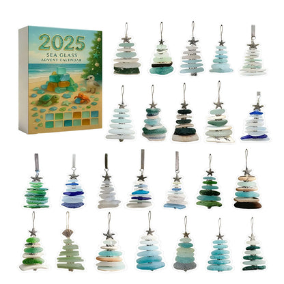 Adventkalender 24 mini acryl kerstboom ornamenten voor aftellen