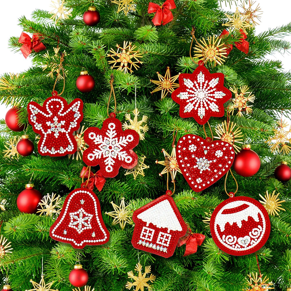 Diamond Painting Kerst Hangers – 10x DIY Kerstboom Ornamenten met Speciale Steentjes | Unieke Kerstdecoratie en Cadeau Idee