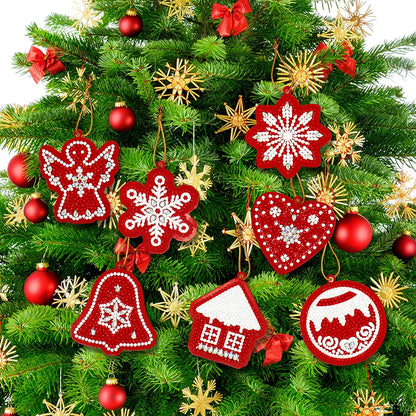 Diamond Painting Kerst Hangers – 10x DIY Kerstboom Ornamenten met Speciale Steentjes | Unieke Kerstdecoratie en Cadeau Idee