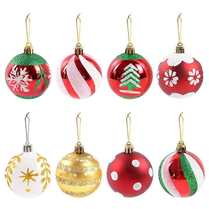 Kerstballen set rood, groen, wit en goud 6 stuks 6 cm voor kerstboomdecoratie