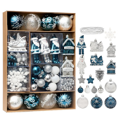 Kerstballen set 50 stuks – onbreekbare kerstboomversiering in luxe kleuren