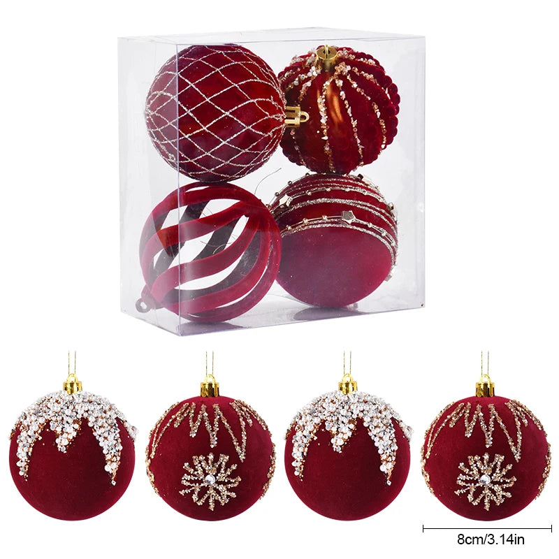 Kerstballen set rood glanzend 8cm voor feestelijke boomdecoratie