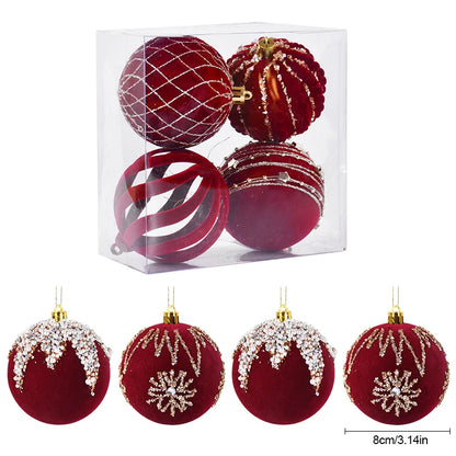 Kerstballen set rood glanzend 8cm voor feestelijke boomdecoratie
