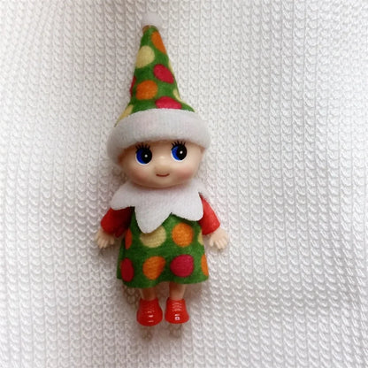 Kerst pop tweeling elf jongen en meisje – feestelijke mini decoratie